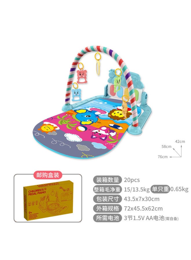 Baby Pedal Fitness Rack 0-36 Months Early Education Educational Toys Game Music Light Crawling Mat - Image 1